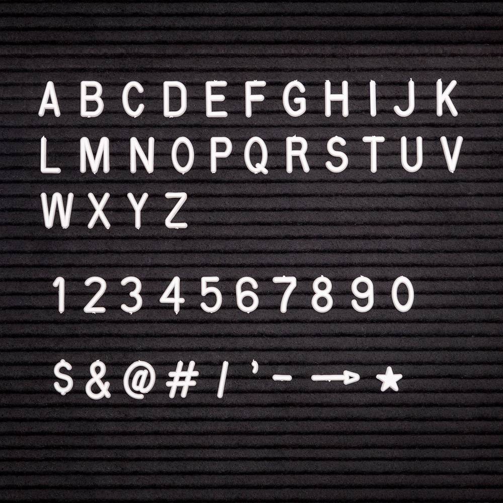 Information letter board with a black wooden frame